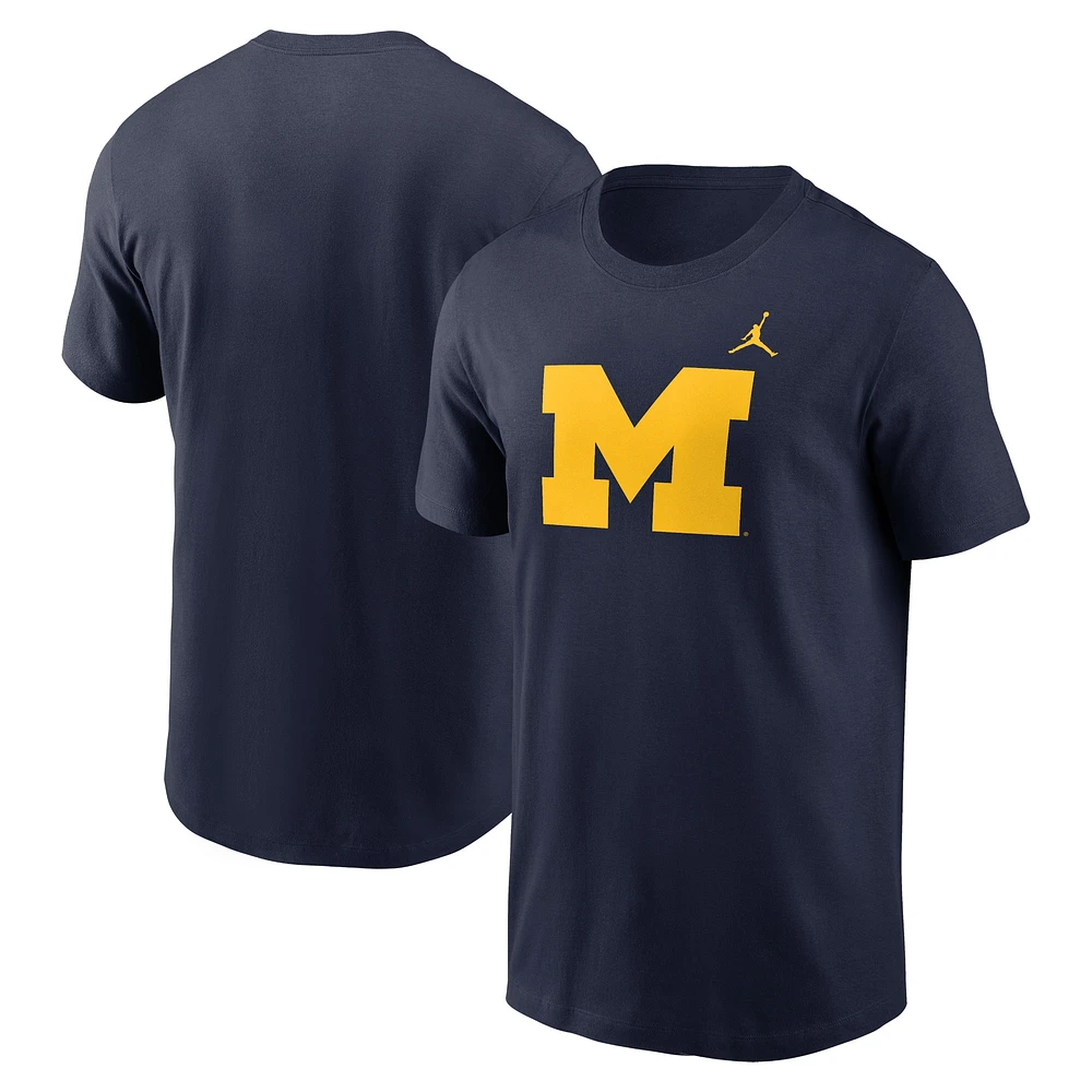 T-shirt Jordan Brand bleu marine pour homme avec logo Evergreen des Michigan Wolverines Primetime