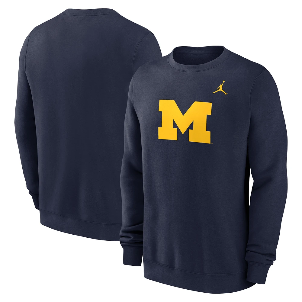 Sweat-shirt en polaire Primetime pour homme Jordan Brand bleu marine Michigan Wolverines