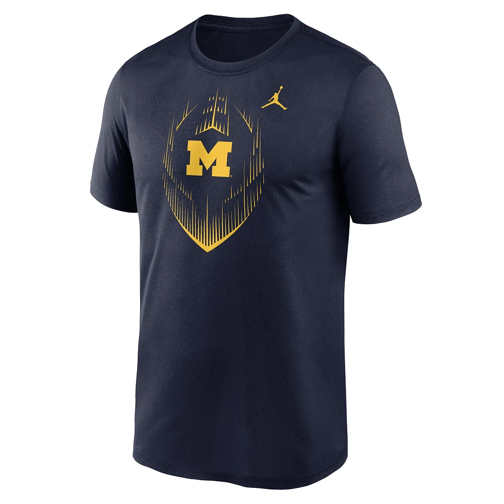 T-shirt Jordan Brand bleu marine Michigan Wolverines Primetime Legend Icon Performance pour homme