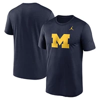 T-shirt Jordan Brand bleu marine avec logo Michigan Wolverines Primetime Legend pour homme