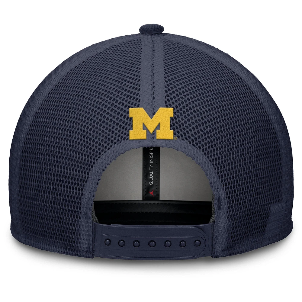 Casquette ajustable Jordan Brand bleu marine Michigan Wolverines Rise pour homme