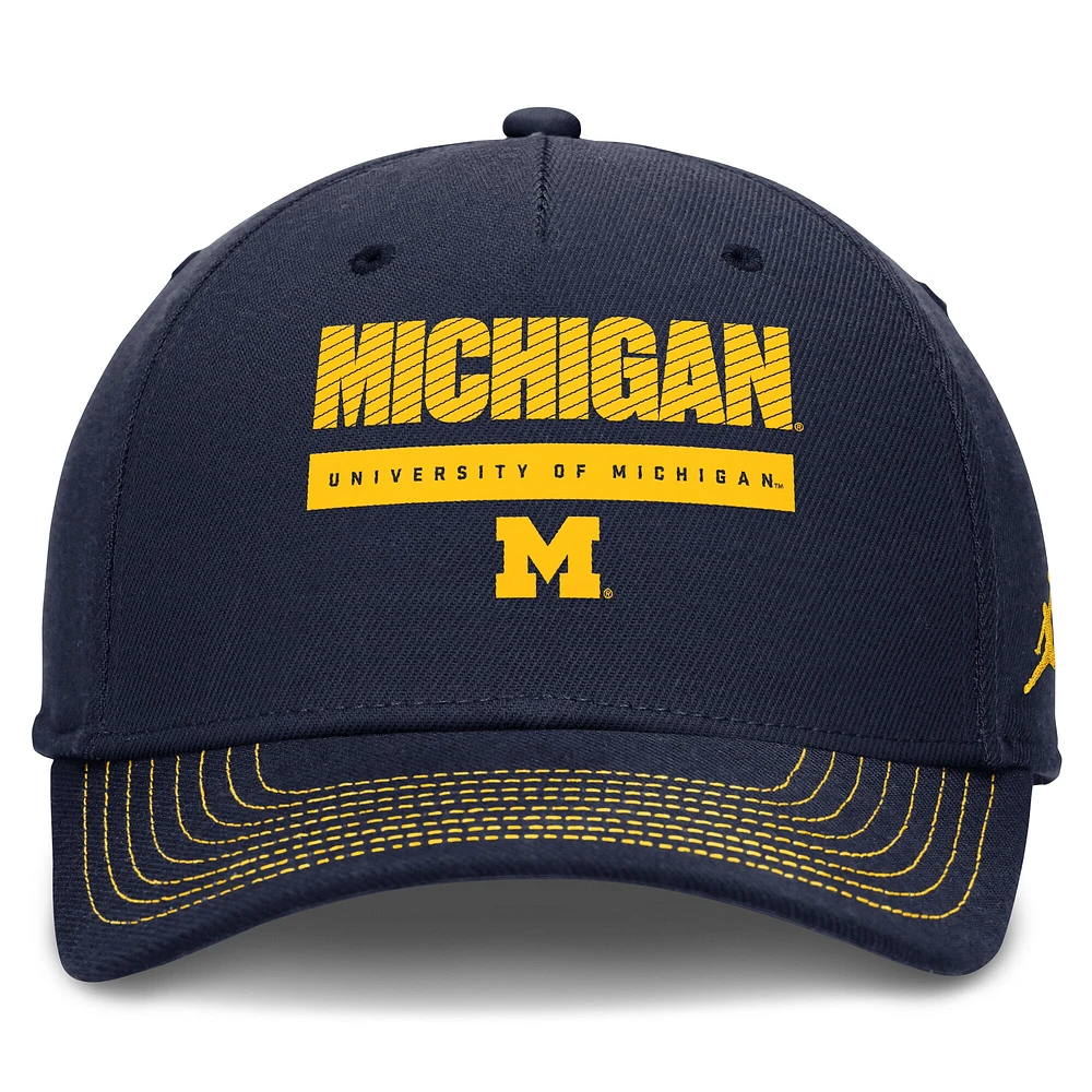 Men's Jordan Brand Navy Michigan Wolverines Rise Adjustable Hat