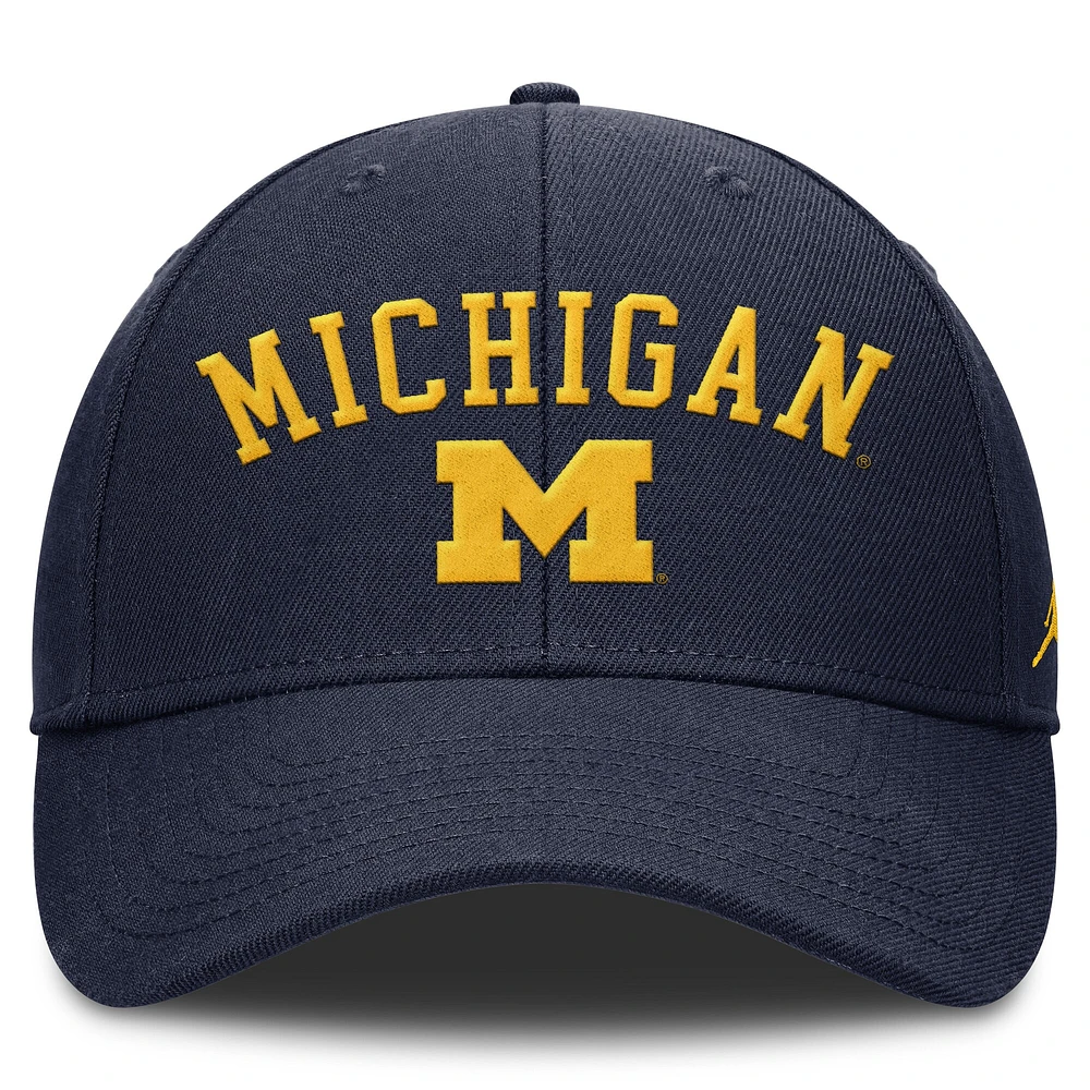 Casquette ajustable Jordan Brand bleu marine Michigan Wolverines Rise pour homme