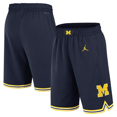 Short de basket-ball Jordan Brand bleu marine Michigan Wolverines Road Replica Performance pour homme