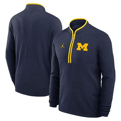 Men's Jordan Brand Navy Michigan Wolverines Victory Half-Zip Sweatshirt