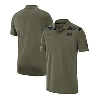 Men's Jordan Brand  Olive Michigan Wolverines 2023 Sideline Coaches Military Pack Performance Polo