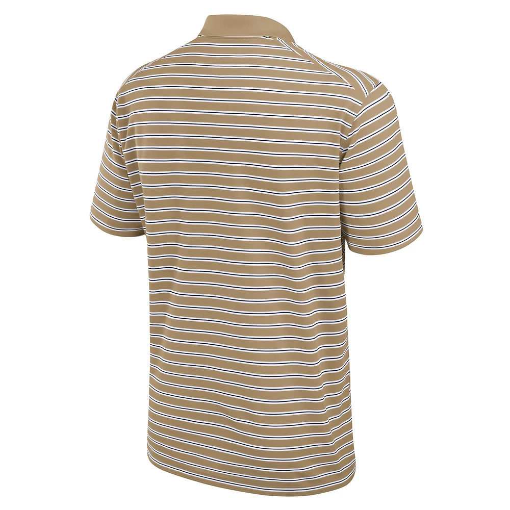 Men's Jordan Brand Tan/White Michigan Wolverines Primetime Victory Striped Polo
