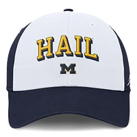 Men's Jordan Brand White/Navy Michigan Wolverines Club Swoosh Performance Adjustable Hat