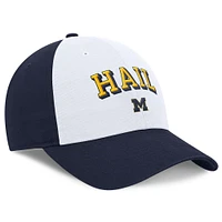 Men's Jordan Brand White/Navy Michigan Wolverines Club Swoosh Performance Adjustable Hat