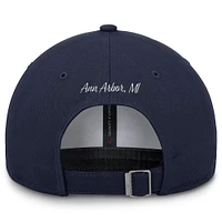 Men's Jordan Brand White/Navy Michigan Wolverines Club Swoosh Performance Adjustable Hat