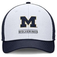 Men's Jordan Brand White/Navy Michigan Wolverines Rise Adjustable Trucker Hat