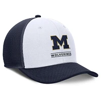 Men's Jordan Brand White/Navy Michigan Wolverines Rise Adjustable Trucker Hat