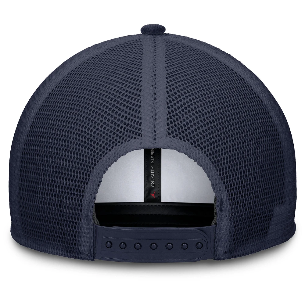 Men's Jordan Brand White/Navy Michigan Wolverines Rise Adjustable Trucker Hat