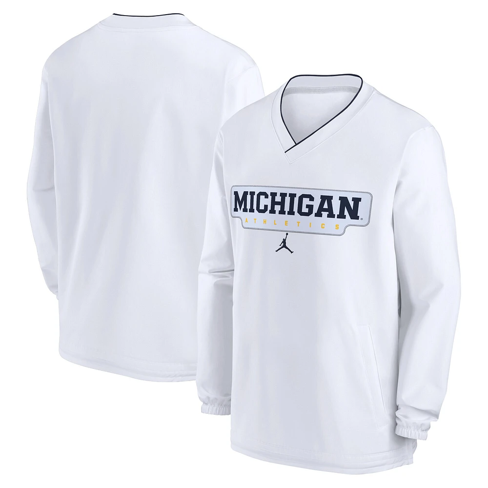 Pull coupe-vent blanc Jordan Brand Michigan Wolverines 2024 pour homme