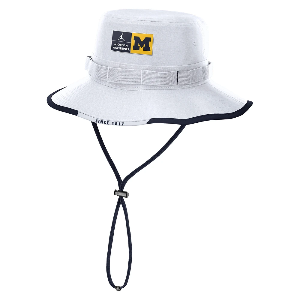Men's Jordan Brand White Michigan Wolverines Apex Swoosh Boonie Hat
