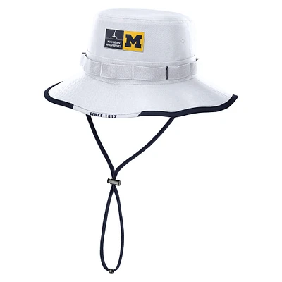 Men's Jordan Brand White Michigan Wolverines Apex Swoosh Boonie Hat