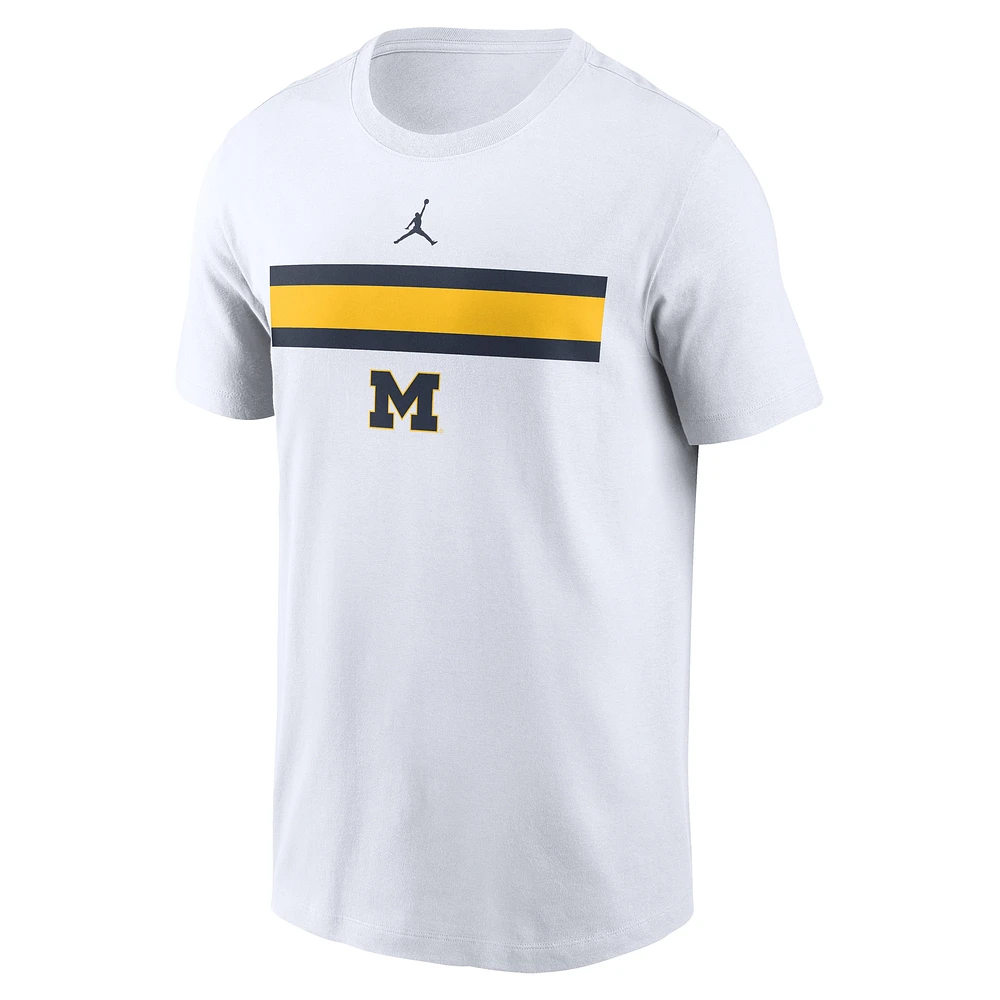 Men's Jordan Brand White Michigan Wolverines Campus Pattern T-Shirt