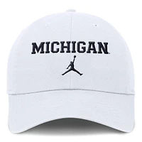 Men's Jordan Brand White Michigan Wolverines Club Tri-Glide Adjustable Hat