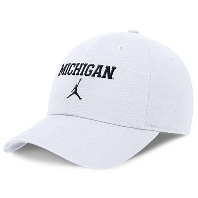 Men's Jordan Brand White Michigan Wolverines Club Tri-Glide Adjustable Hat