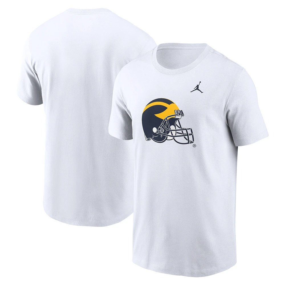 T-shirt Jordan Brand blanc avec logo alternatif des Michigan Wolverines Primetime pour hommes