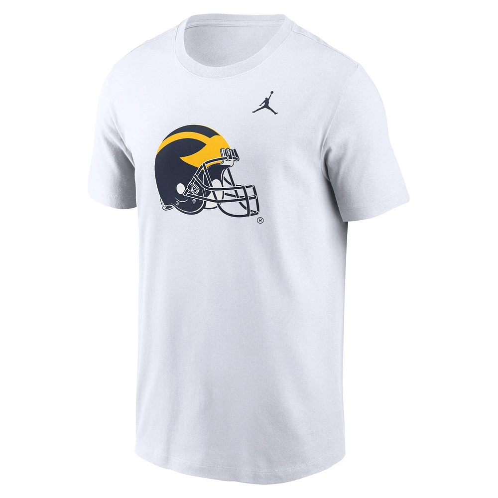 T-shirt Jordan Brand blanc avec logo alternatif des Michigan Wolverines Primetime pour hommes