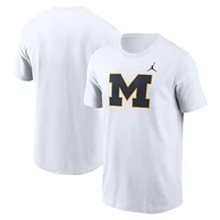 Men's Jordan Brand White Michigan Wolverines Primetime Evergreen Logo T-Shirt