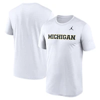 T-shirt Jordan Brand blanc pour homme avec logo Michigan Wolverines Primetime Legend