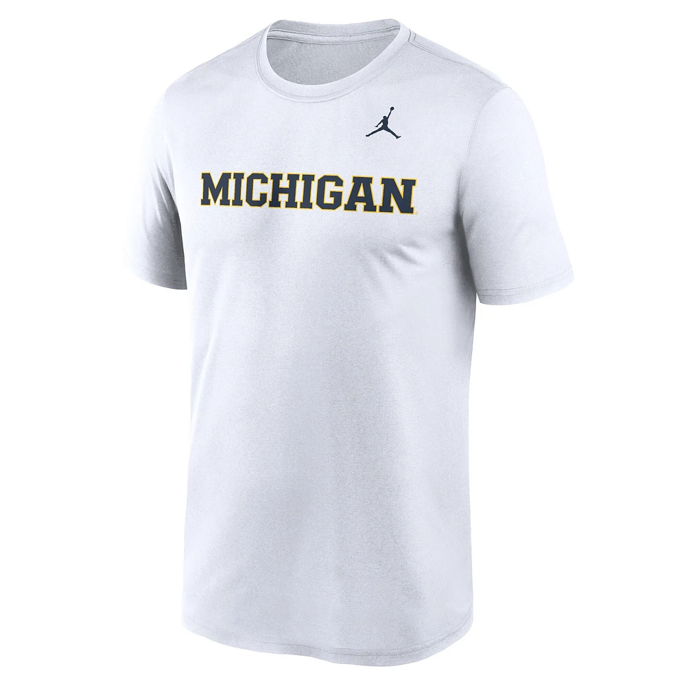 T-shirt Jordan Brand blanc pour homme avec logo Michigan Wolverines Primetime Legend