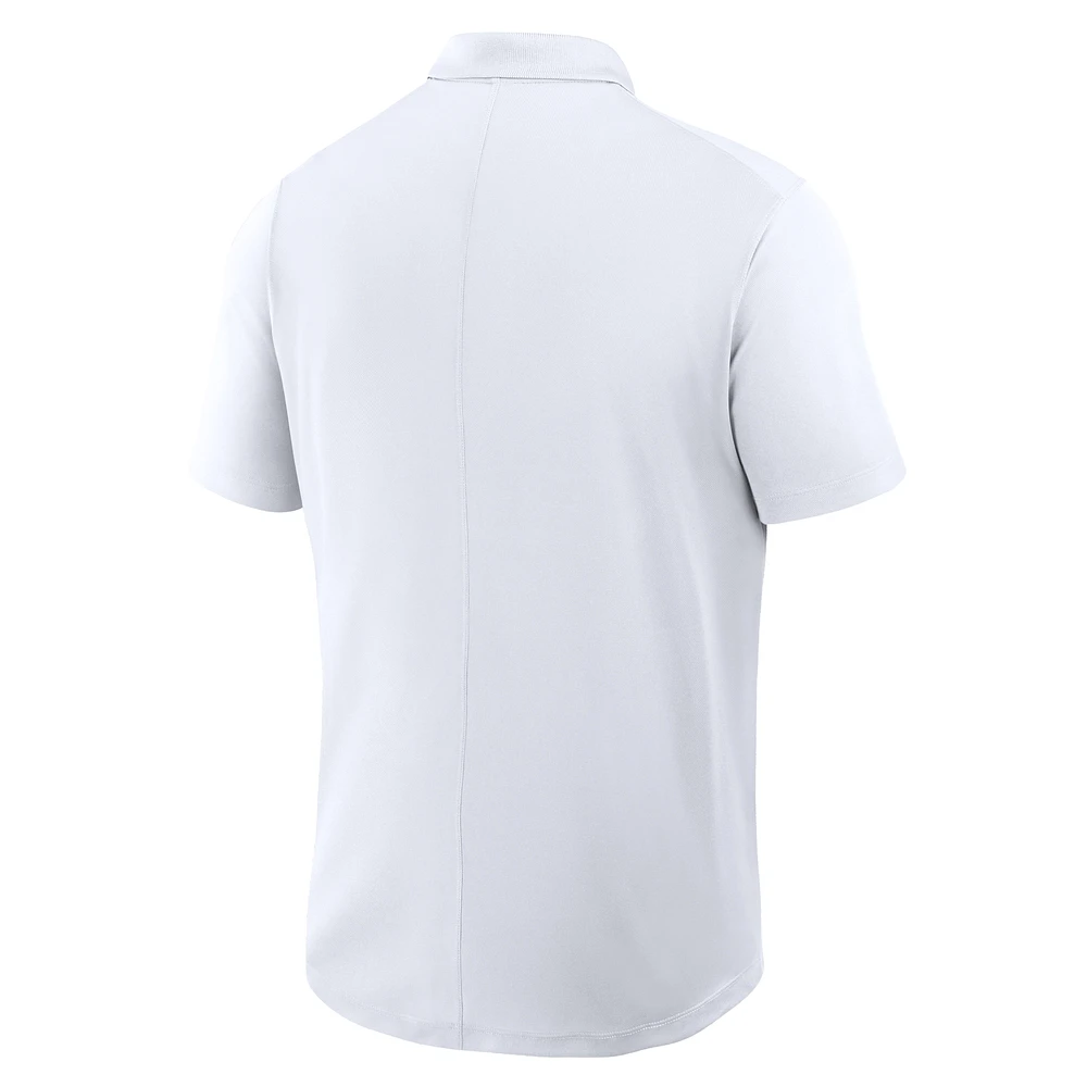 Men's Jordan Brand White Michigan Wolverines Primetime Victory Primary Logo Performance Polo