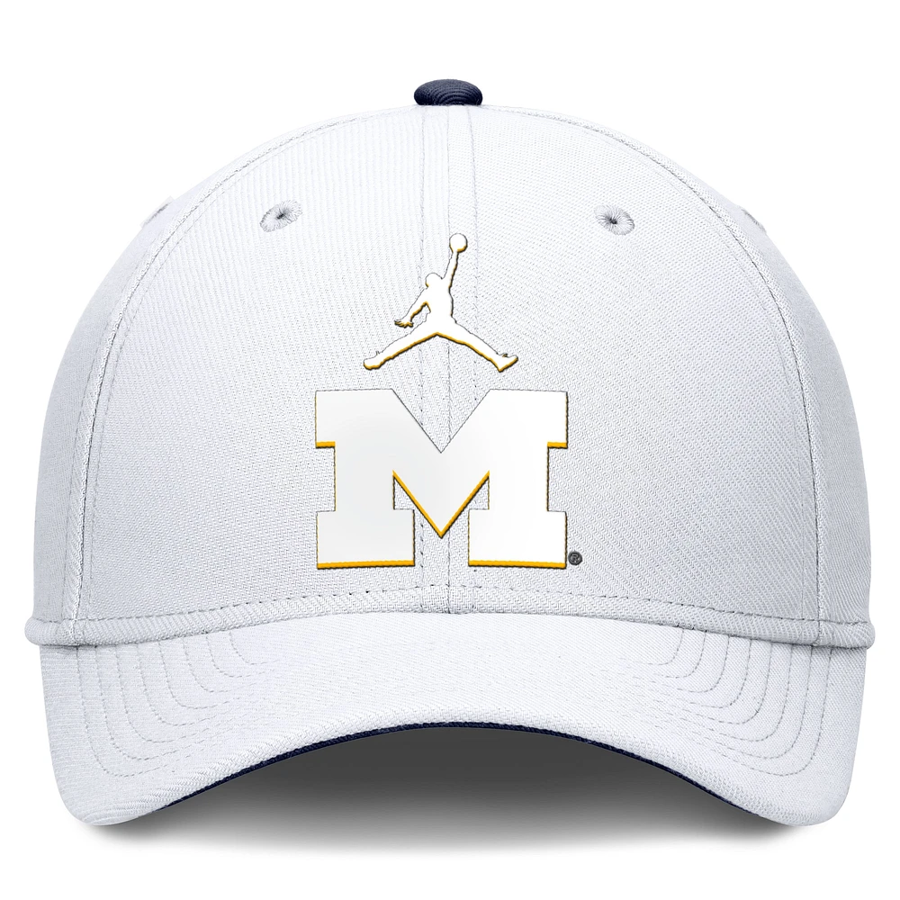 Men's Jordan Brand White Michigan Wolverines Rise Flex Hat