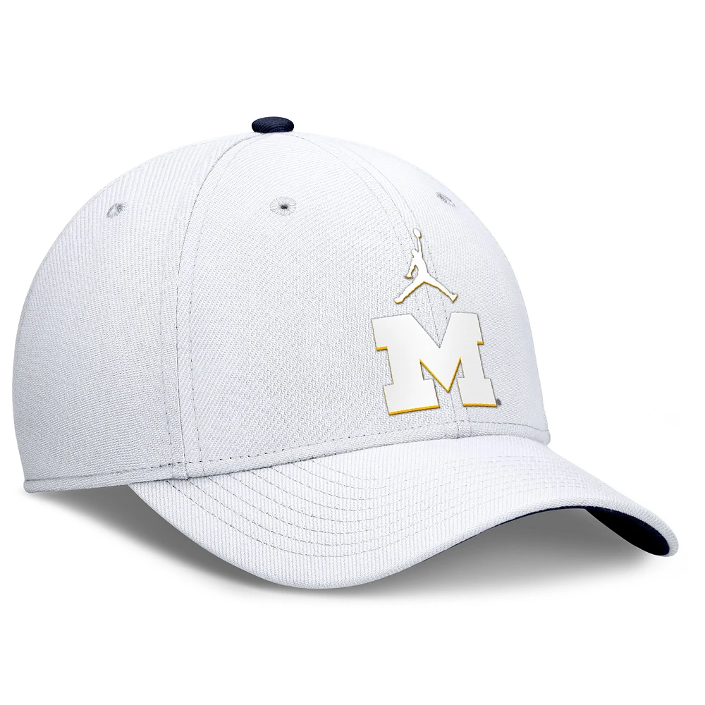 Men's Jordan Brand White Michigan Wolverines Rise Flex Hat