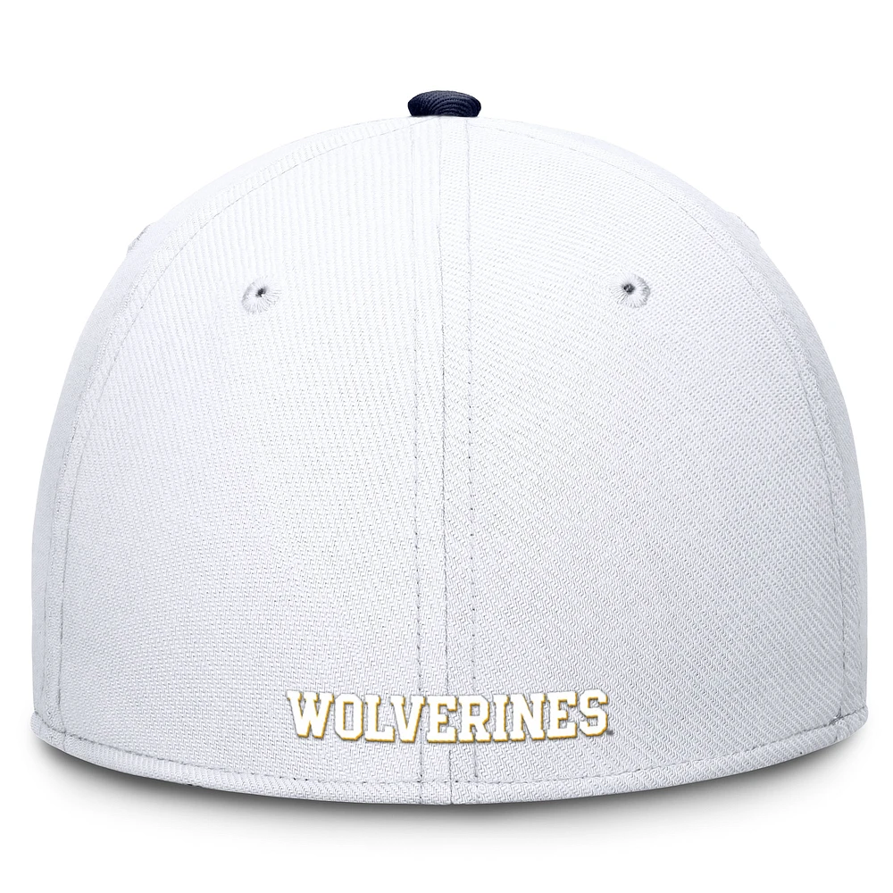 Men's Jordan Brand White Michigan Wolverines Rise Flex Hat