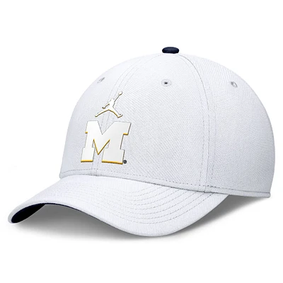 Men's Jordan Brand White Michigan Wolverines Rise Flex Hat