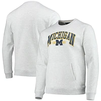 Hommes League Collegiate Wear Heathered Grey Michigan Wolverines Upperclassman Pocket Pullover Sweatshirt