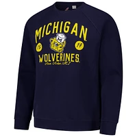 Men's League Collegiate Wear Navy Michigan Wolverines Bendy Arch Essential 2.0 Pullover Sweatshirt