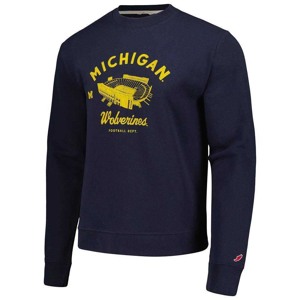 Sweat-shirt essentiel League Collegiate Wear pour hommes, bleu marine, Michigan Wolverines Stadium