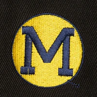 Men's Mitchell & Ness  Black Michigan Wolverines Triple Play Snapback Hat