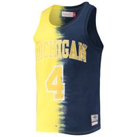 Men's Mitchell & Ness Chris Webber Maize/Navy Michigan Wolverines Name Number Tie-Dye Tank Top