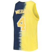 Men's Mitchell & Ness Chris Webber Maize/Navy Michigan Wolverines Name Number Tie-Dye Tank Top