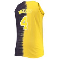 Men's Mitchell & Ness Chris Webber Navy/Maize Michigan Wolverines Big Tall Player Tie-Dye Jersey