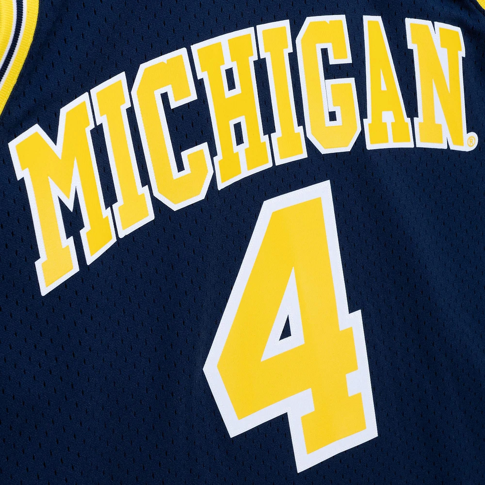 Maillot de joueur Mitchell & Ness Chris Webber bleu marine Michigan Wolverines 1991/92 College Vault Swingman pour homme