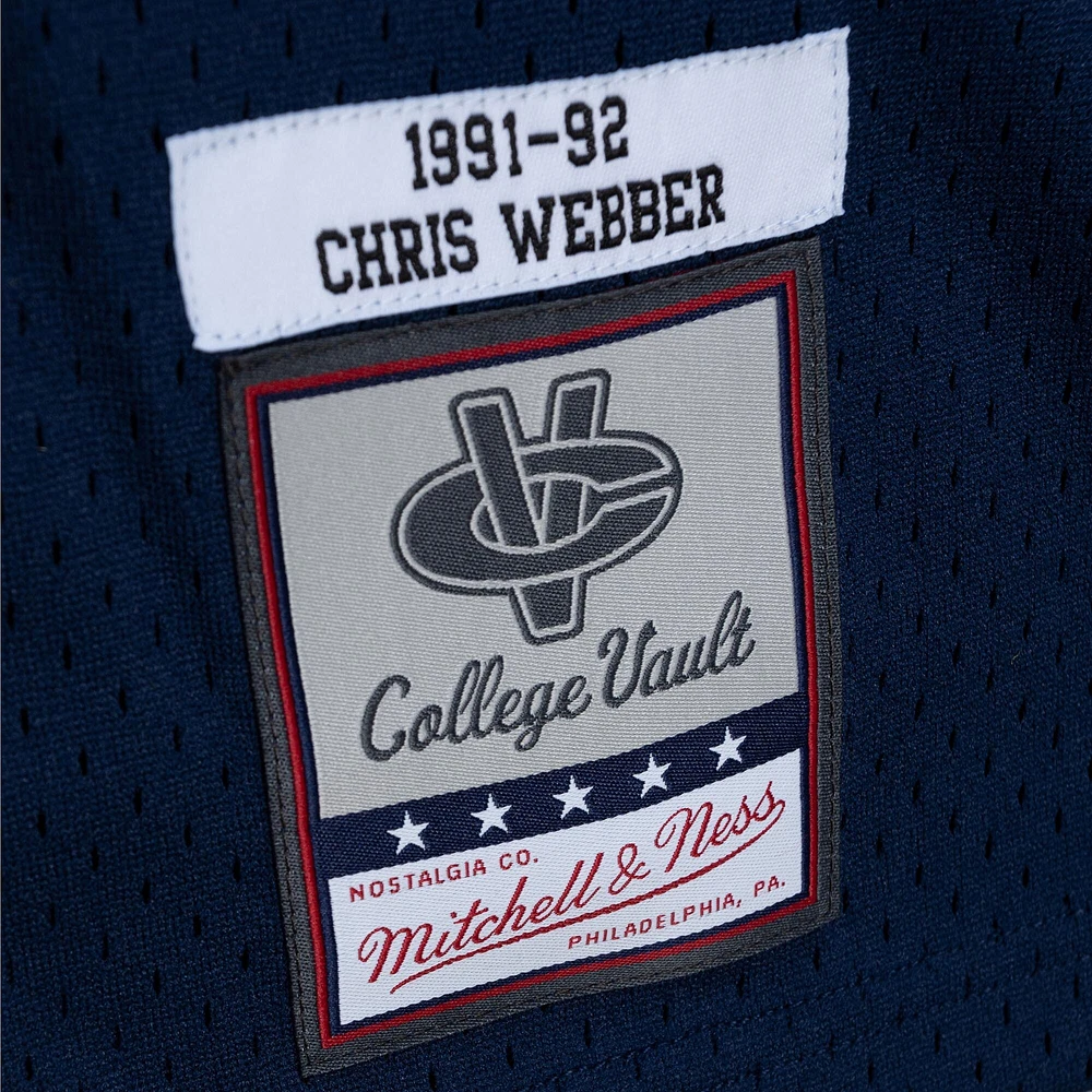 Men's Mitchell & Ness Chris Webber Navy Michigan Wolverines 1991/92 College Vault Player Swingman Jersey