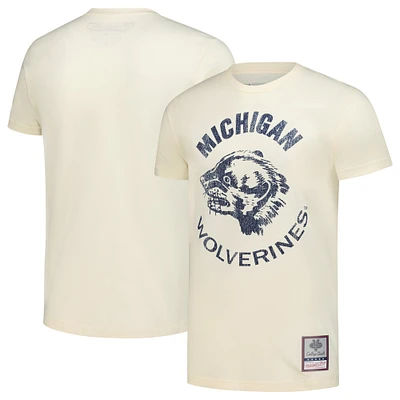 T-shirt vintage Mitchell & Ness pour homme, couleur crème