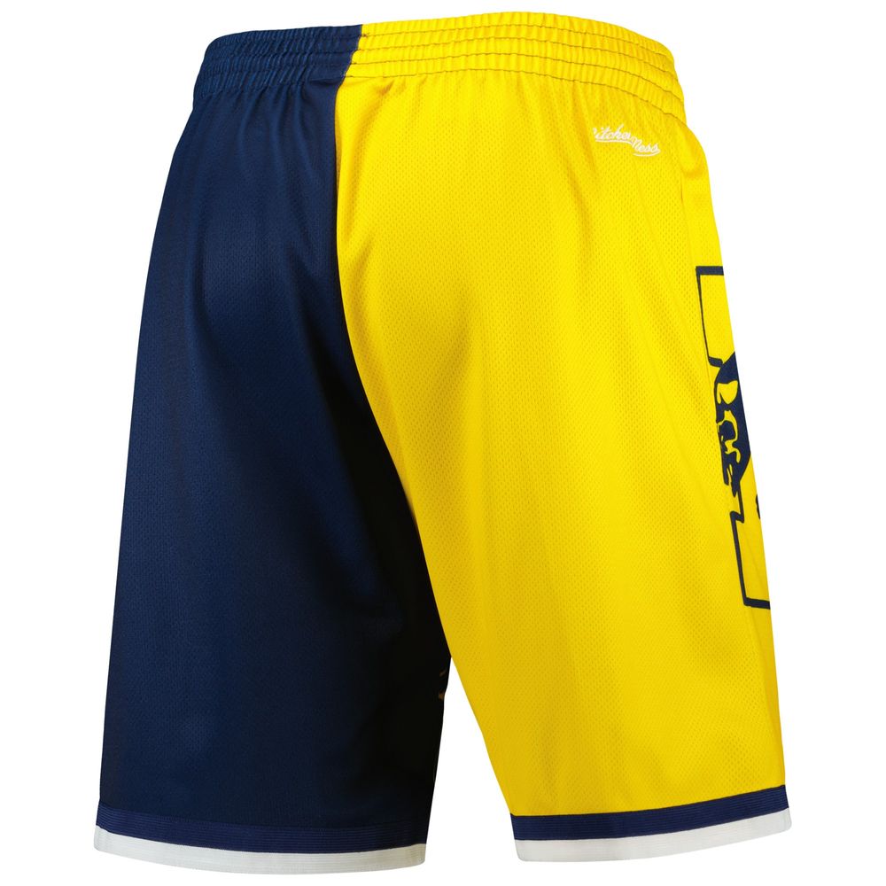 Men's Mitchell & Ness Maize/Navy Michigan Wolverines Big Face 5.0 Fashion Shorts