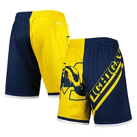 Short mode Mitchell & Ness Maize/Navy Michigan Wolverines Big Face 5.0 pour hommes