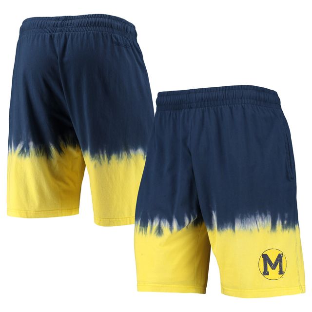 Short tie-dye Mitchell & Ness pour hommes, bleu marine/or, Michigan Wolverines