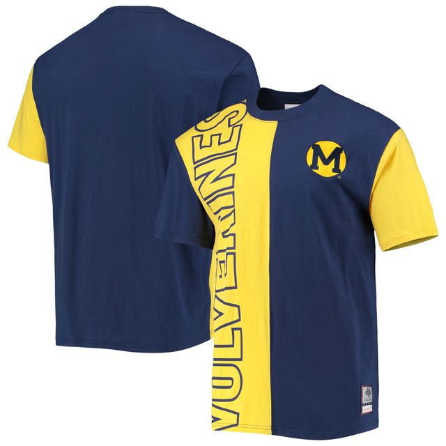 T-shirt Mitchell & Ness bleu marine/maïs Michigan Wolverines Play By 2.0 pour hommes