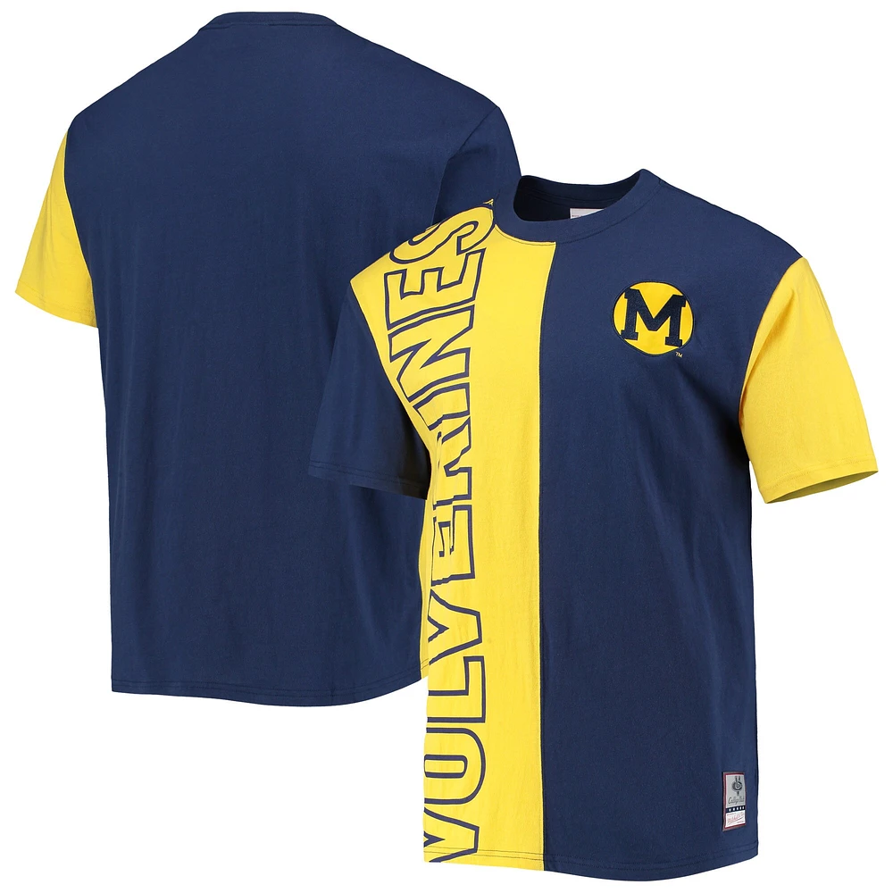 Men's Mitchell & Ness Navy/Maize Michigan Wolverines Play By 2.0 T-Shirt