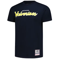 Men's Mitchell & Ness  Navy Michigan Wolverines Elite Script T-Shirt