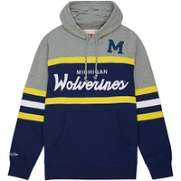 Men's Mitchell & Ness Navy Michigan Wolverines Head Coach Pullover Hoodie